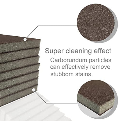 Krisler Carborundum Sponge Nano Emery Sponges Caspian Stone Pot Clean Brush Rust Eraser Grit Scouring Pads Pot Cleaning Pads with Carborundum Washing Kitchen Cleaner Tool 8pc - size: 0.4 Inch (Pack of 8)
