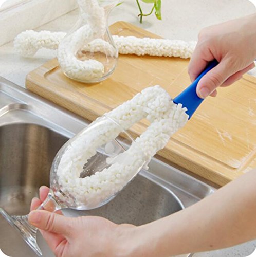 16-Inch Flexible Foam Washing Wand, Long Bottle Brush for Water Bottles | Water bottle cleaning brush & glassware scrubber for vases, tumblers & baby cups. Note: Not designed for wine bottles.