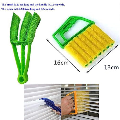 Blind Cleaner Duster Tool, 7 Finger & 3 Finger Window Venetian Blind Brushes, Washable Mini Cleaner Brush, Venetian Blinds Duster Brush for Window & Air Conditioner Fan, 2 Pack, Blue, PP+Microfiber - color: Blue