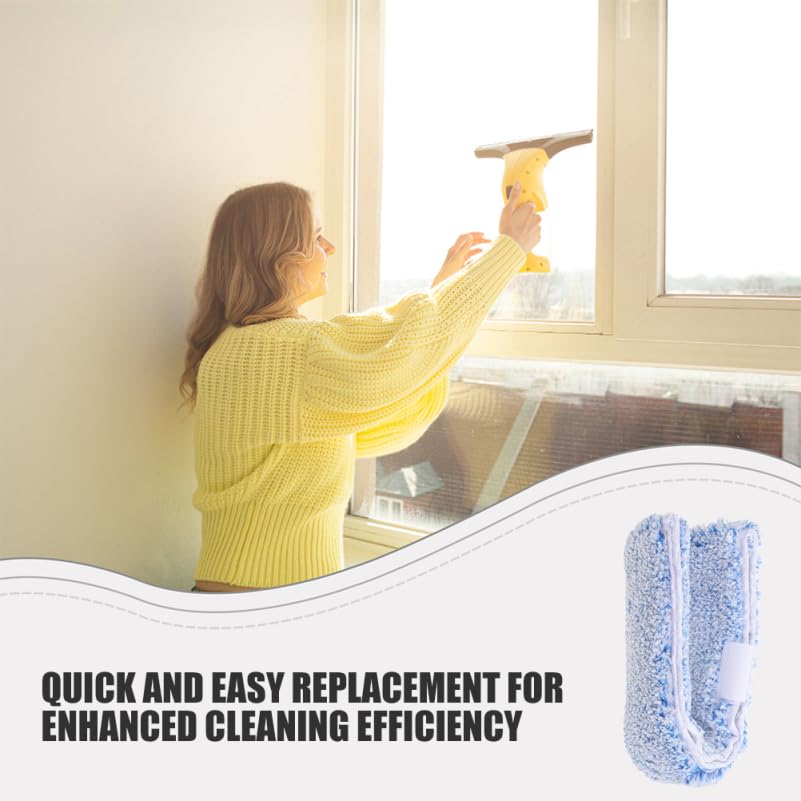 OUNONA Replacement Window Scrubber Pads 4-Pack Reusable Microfiber Squeegee Sleeves for Window Cleaning Bathroom Mirrors Tabletops 14.17X2.75X1.57 Inch