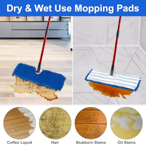 Mop Heads Replacements for O-Cedar Hardwood Floor 'N More Microfiber Flip Mop, 2 Pack Dust Mop Replacement Heads for Ocedar Flip Mop, Reusable Refill Double-Sided Mop Head for O Cedar Mop