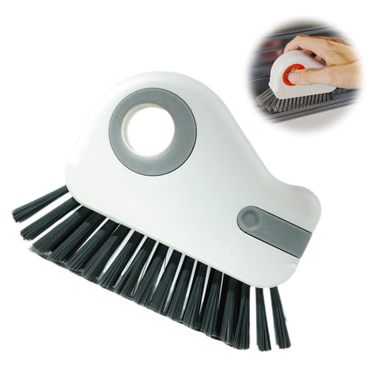 2 in 1 Groove Cleaning Brush, 2025 New Window Track Cleaning Tools, Multifunctional Bristle Crevice Brush with Hidden Scraper for Sliding Door Track Window Seal (Gray 1pc) - color: Gray 1pc