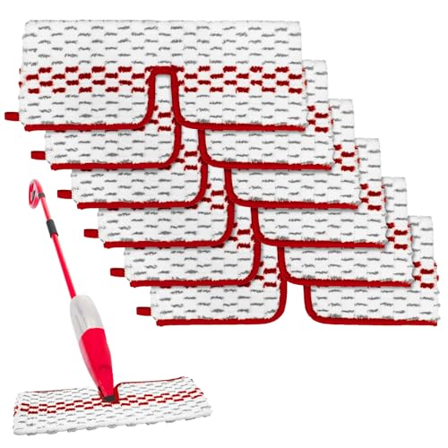Spray Mop Pads Compatible with Promist Max - Reusable Mop Refills for Oceda Promist Max, Microfiber Double Sided Usable Dry Wet Floor Cleaning (6 Pack Red) - color: 6 Packs Red