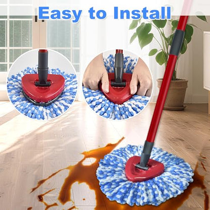 Mop Heads Replacements for Ocedar, 3 Pack Mop Replace Head for Ocedar RinseClean 2-Tank System, Spin Mop Replacement Head with 2 Scrubber Mop Head, Microfiber Mop Refills Deep Cleaning - color: 3mop Head and 2 Scrubber