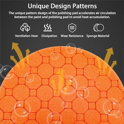 Buffing Polishing Pads, 5Pack 6.5 Inch Face for 6 Inch Backing Plate Compound Buffing Sponge Pads Cutting Polishing Pad Kit for Car Buffer Polisher, Polishing and Waxing - color: 5pcs-6Inch
