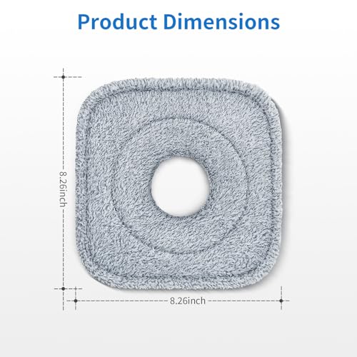 6Pcs Spin Mop Pads Compatible with Spin Mop and Bucket System True & Tidy True Clean Mop and Bucket System, 8.26X8.26 Size Spin Mop Replacement Pads