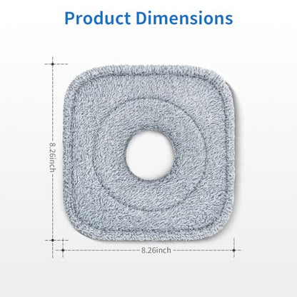 6Pcs Spin Mop Pads Compatible with Spin Mop and Bucket System True & Tidy True Clean Mop and Bucket System, 8.26X8.26 Size Spin Mop Replacement Pads