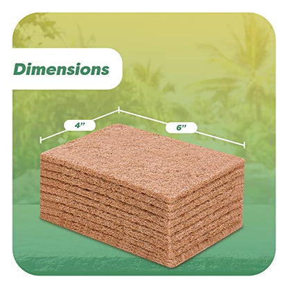 SCRUBIT 24 Natural Scouring Pads - Eco Friendly Scrubbing Pads for Kitchen Cleaning, Dishes, and Pots - Non-Scratch Kitchen Scrubbers - 100% Natural Sisal Fibers (24 Pack) - size: 24 Pack