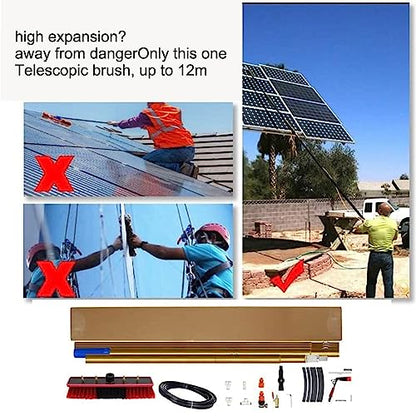 Professional 7m Window Cleaning Pole Kit with Extendable Pole and 55cm Brush Head Ideal for High Windows Complete Window Cleaning Equipment - color: 55cm Gold 2, size: 7m/22.9FT