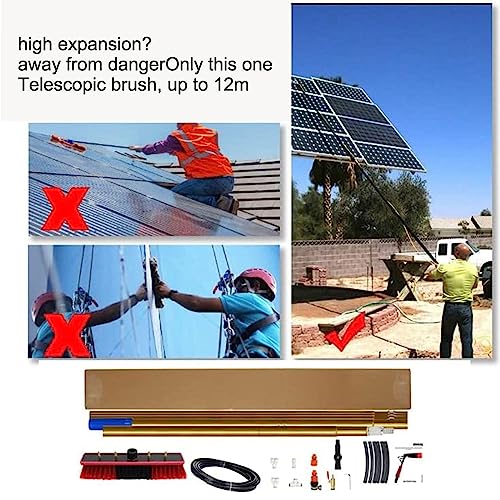 Professional 9m Extendable Window Cleaning Pole Kit with 35cm Brush Head for High Windows - color: 35cm Gold 1, size: 9m/29.52FT