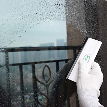 FOSHIO 6 Inch Rubber Squeegee for Kitchens, Glass, Shower and Car Windows, Pack of 3 (White) - color: Color White