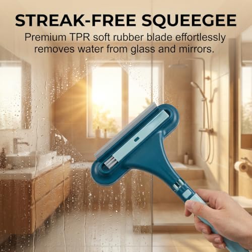 Window Screen Cleaning Brush,2 in 1 Window Screen Cleaner Tool with Squeegee,Mesh Screen Cleaner,Multi-Purpose Cleaning Brush for Patio, Door, Porch Screens (Blue) - color: Blue