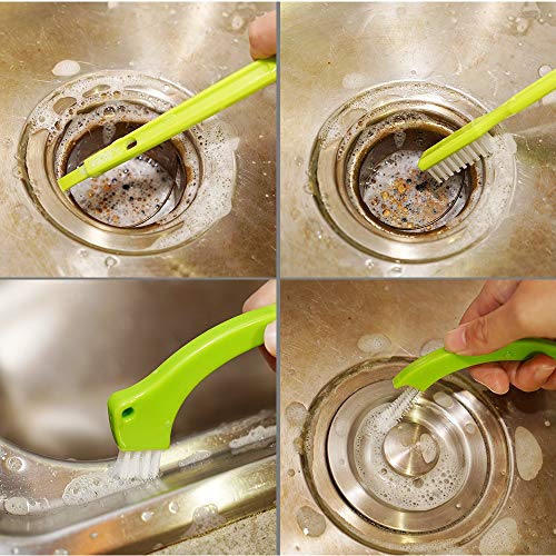 Living&Giving Grout Brush, (3 in 1) Grout Cleaner Brush, Tile Joint Scrub Brush with Handle, Stiff Cleaning Brush for All of The Household Such as Shower,Bathroom, Kitch, Seams, Floor Lines