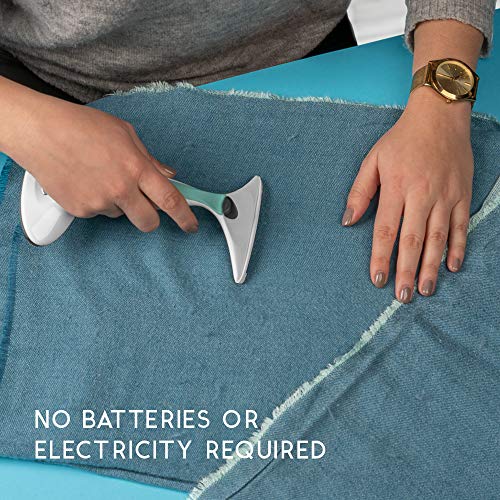 GLEENER Fabric Shaver & Lint Remover |Battery-Free 4-in-1 Depiller with 3 Fabric-Safe Edges for Clothes & Upholstery (Turquoise) - color: Turquoise