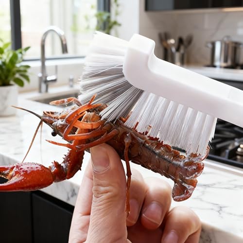 Hard Bristle Cleaning Brush Set 5Pcs, Multi-Surface Crevice Brushes for Kitchen, Bathroom Grout, Bottle, Teapot, Blender Base and Hard-to-Reach Corners