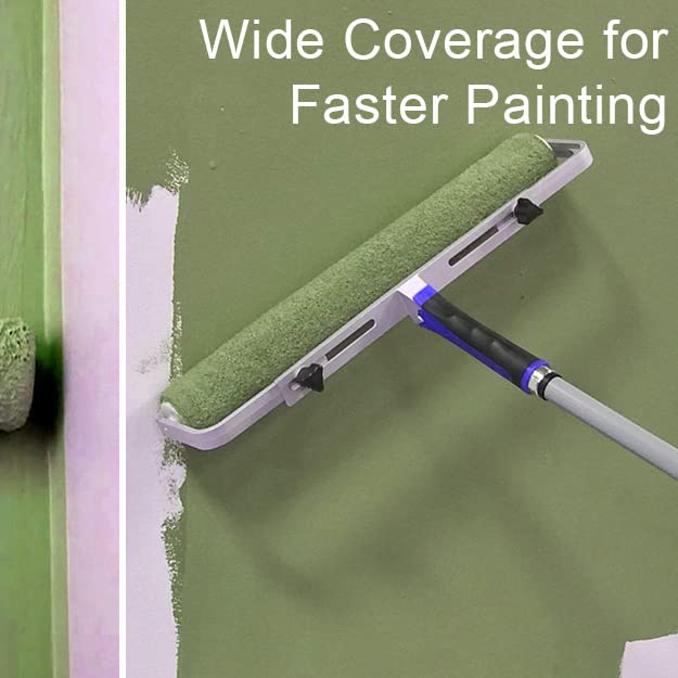 Allgala 18 Inch Shedless Lint Free Paint Roller Covers with End Caps for Wall Ceiling Floor with All Surfaces -3PK-TH10320