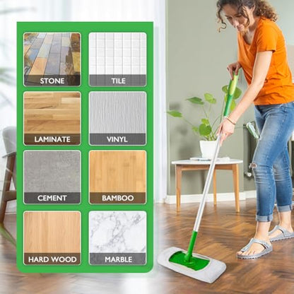 Microfiber Mop Pads - 4 Pack Reusable Washable Refills for Wet & Dry Floor Cleaning - Fits Most Standard Mops - White Household Cleaning Pads - color: White