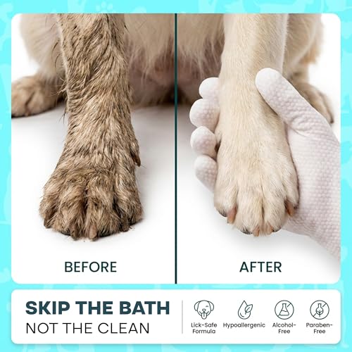 Uproot QuickClean Gloves Pro: Extra-Thick Pet Glove Wipes for Dogs & Cats - Easy Wipe Paws, Eyes, Ears, Butt, & Body - Lick-Safe for Cats & Dogs - Cleaning, Deodorizing & Grooming (20 Pack) - size: 20 Pack