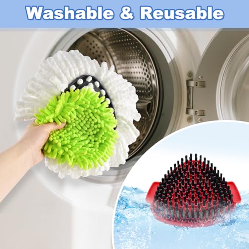 Mop Replace Heads for O Cedar Easywring 1 Tank Spin Mop Heads Replacement for Ocedar Mops Refill Sets Include 4 Pack Mopping Refills, 1 Pack Scrubber Brush & 1 Disc Base to Dry and Wet Floor Cleaning - size: for Ocedar 1 Tank