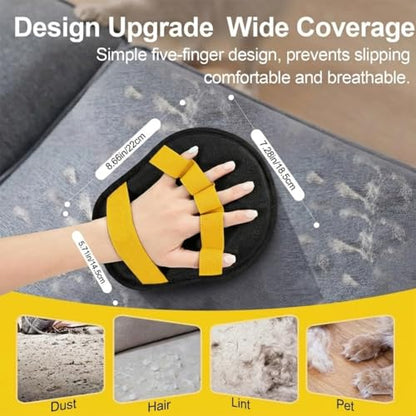 KIP Pet Hair Remover Mitt for Dogs & Cats, Reusable Electrostatic Fur Removal Pad for Couch, Carpet, Bedding & Car Interior, Washable Double-Sided Lint Cleaning Glove for Furniture & Clothing