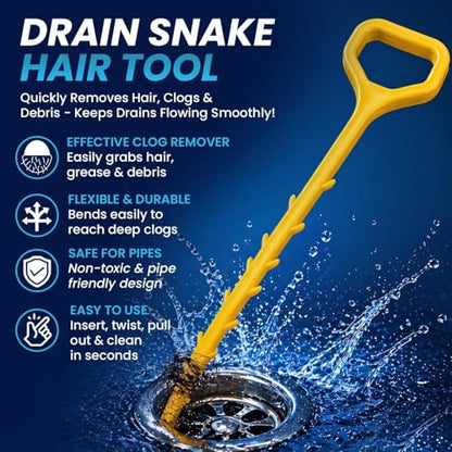 Drain Clog Remover, Drain Snake Hair Tool 1.68 Ft Flexible Sink Cleaner for Shower, Kitchen Pipe Unclogger, Plumbing Snake Hair Clog Remover Tool (Pack of 10) - style: 10 Pack