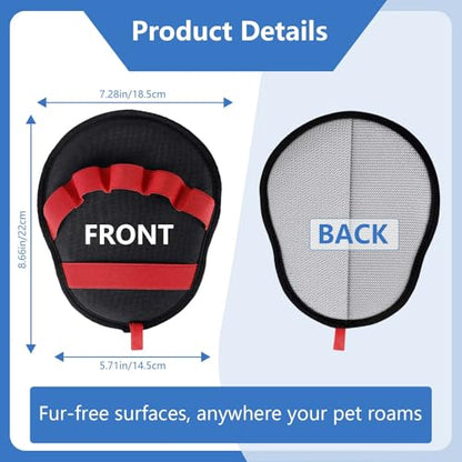 Pet Hair Removal Glove for Dogs & Cats, Reusable Washable Electrostatic Pet Hair Remover Glove, Pet Hair Mitt with Finger Straps for Couch, Carpet, Car Seats, Clothes, Furniture, Red - color: Red