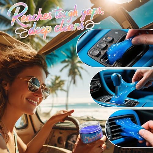 ASFSKY Car Cleaning Gel (Blueberry,Mint) Cleaning Putty Universal Dust Cleaning Car Interior Cleaner Keyboard Dust Remover Car Slime Gifts for Men Women Girl