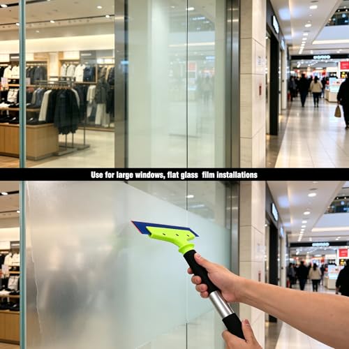 EHDIS Long Handle 8-Inch Rubber Squeegee Aluminum Tube Handle Window Tint Squeegee Auto Water Blade, Shower Squeegee for Car Windshield, Glass, Tiles, and Smooth Surfaces