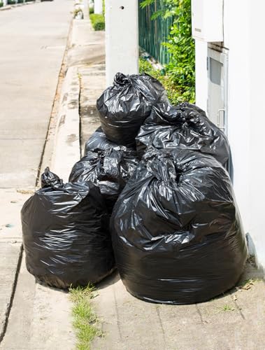 UMT Plastar 150 Count 40-45 Gallon Heavy Duty Black Trash Bags, 38x46 Inch Leak-Resistant Garbage Bags