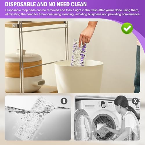 15 Pack Disposable Moping Pads Refills for Power Mop™ Multi-Surface Mop and PowerMop™ Wood Mop, Replacement Mop Pads for Floor Cleaning - size: Multi-15