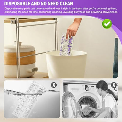 15 Pack Disposable Moping Pads Refills for Power Mop™ Multi-Surface Mop and PowerMop™ Wood Mop, Replacement Mop Pads for Floor Cleaning - size: Multi-15