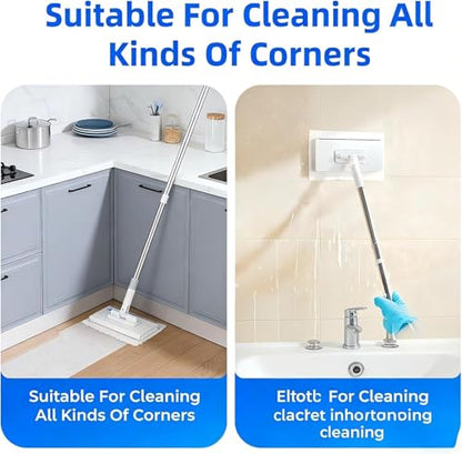 Mini Mop with 5 Magic Cleaning Cloths, 360° Rotating Lazy Mop for Quick Wet & Dry Floor Cleaning, Whole House Lightweight Swob Set