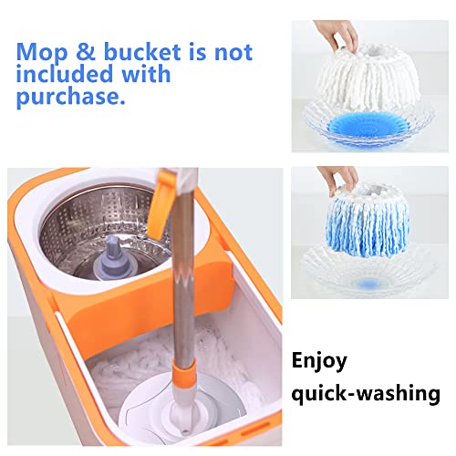6-Pack Spin Mop Heads Refill, Easy Wring Microfiber Replacement Pads for Deep Cleaning, Universal Fit for Most Round Spin Mops - color: Mop Heads