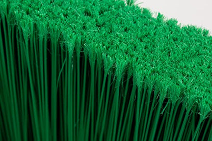 SPARTA 41083EC09 Plastic Color Coded Broom, Unflagged Bristles, Long Broom With Angled Head For Small Debris Cleaning, 56 Inches, Green - color: Green
