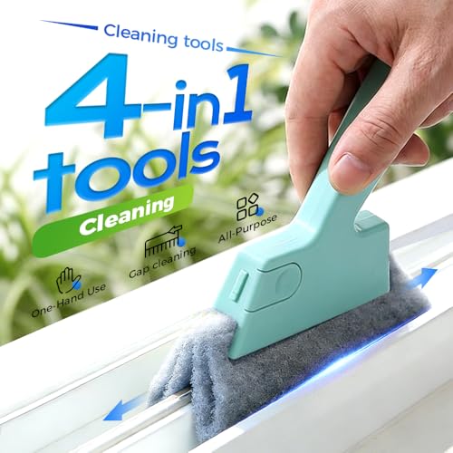 2 Pcs Magic Window Track Cleaner, 2026 New Upgraded Window Track Cleaner Brush, Window Gap Brushes for Homeowners, Multi Purpose Grooves Cleaning Brush for Sliding Windows (Grey&Yellow) - color: Grey&yellow