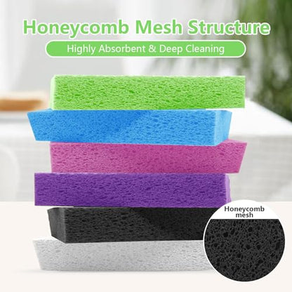 Cellulose Sponges, Large Size 4" x 6" x 1" - Heavy Duty Scrub Kitchen Sponge, Clean Tough Messes Without Scratching Kitchen Cleaning Pads, Pop Up Eco DIY (7 Pack), Mixed - color: Mixed