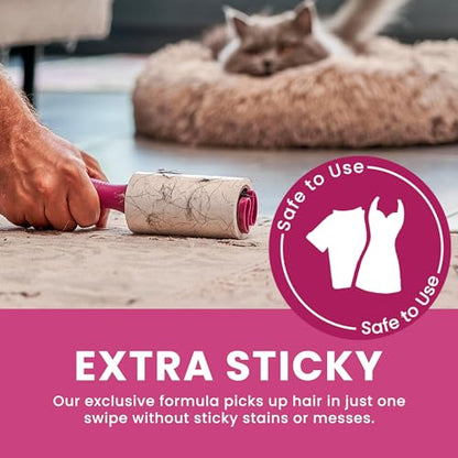 Lint Rollers for Pet Hair Extra Sticky, Special Cover Design, Pet Hair Remover, 400 Sheets - size: 2 Rollers + 2 Refills (Total 400 Sheets)