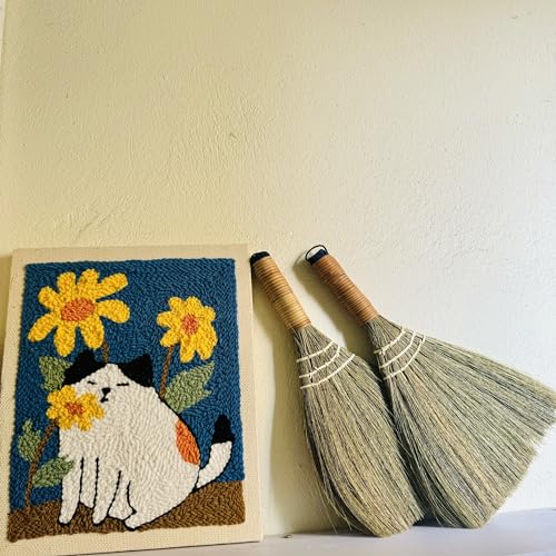 Set of 2 Brooms for Kid 12.6 inch- Vietnamese Natural Straw Soft Broom - Small Broom - style: 12.5in