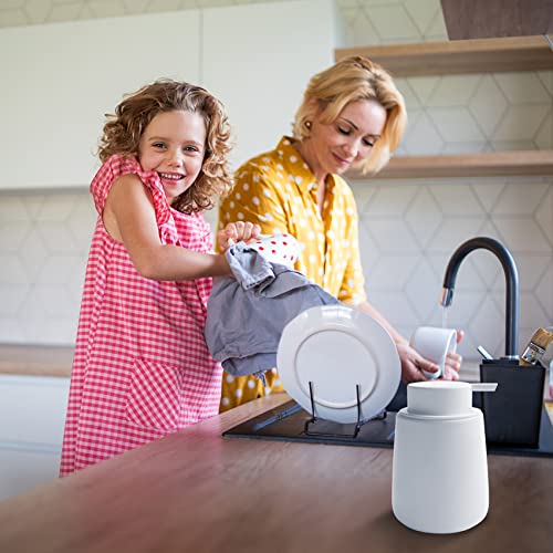 Soap Foaming Dispenser Ceramic with Easy-to-Press Pump Hand Foam Dispenser for Shampoo Bathroom Kitchen 12 oz - color: Foam-white