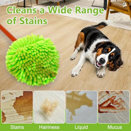 Mop Heads Replacements,Mop Replace Heads Compatible with Ocedar RinseClean 2-Tank Spin Mop,Reusable Mop Head for Wet/Dry,3 Pack Chenille&Microfiber Dust Mop Refills for Multi-Surface Floor Cleaning - size: mini-3pack