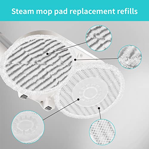 AIR U+ S8201 Pads Replacement Steam Mop Pads for Shark S8201 S7001 S8001 S7201 S7000AMZ S7000 S7005 S7020 S7001C Series Steam & Scrub All-in-One Scrubbing Mop, 4 Pack - color: White 4 Pack