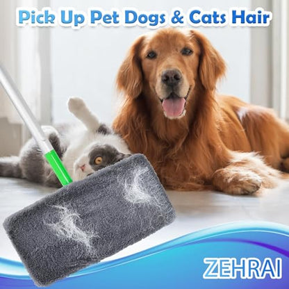 6 Pack Reusable Microfiber Mop Pads Compatible with Swiffer Sweeper Mop, Dry Sweeping Cloths & Wet Mopping Cloths, Washable Wet Pads Refill for Hardwood Surface Floor Cleaning - color: Grey 6 Pack