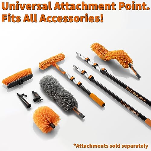 5-30 ft Cobweb Duster with Extension Pole // 30+ Foot High Reach Spider Web Cleaner Cobweb Brush for Outdoor & Indoor Web Cleaning // Lightweight & Sturdy Telescopic Pole // The Ultimate Dusting Kit