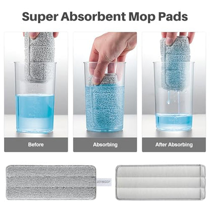 JOYMOOP Microfiber Flat Mop Pads, Washable Replacement Pads for 13 Inch Mop System, Grey, Pack of 4 - color: 4 Pcs 13" - 4 Grey, size: 13.0 × 4.9 Inch