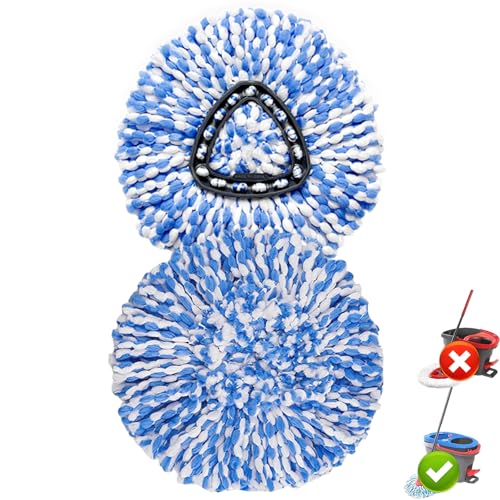 2 Pack Spin Mop Replacement Head, Only Fit for RinseClean 2-Tank System, Microfiber Spin Mop Refill Head Replacement Easy Wring Mop,Spinning Mop Replace Head for Floor Cleaning - size: 2Pack