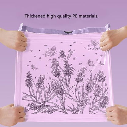 2.6 Gallon Small Trash Bags 150pcs Tearing-Free Drawstring for Bathroom Office Home Bedroom Trash Can with Purple Lavender Printed Garbage Basket Bags (2.6 Gallon Purple, 150 Count) - size: 1 Count (Pack of 150)