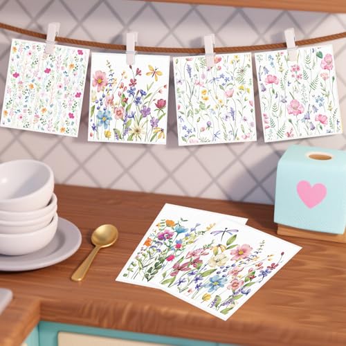 Swedish Dishcloths for Kitchen, 6PCS Wildflower Cellulose Sponge Reusable Paper Towels Washable, Flower Absorbent Fast Drying Swedish Dish Cloth for Home Cleaning - style: Wildflower