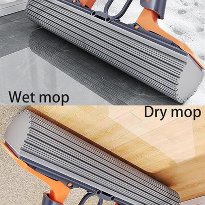 Squeeze Mop - Efficient Floor Mop, Easy Squeeze Cleaning Tool | PVA Sponge Roller Mop with Adjustable Handle, 2 Sponge Head Refills Included Absorbent Roller Mop with Hanger Hole for Balcony, Kitchen - size: 28cm