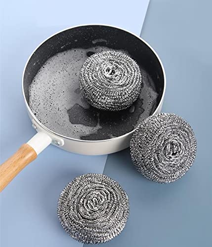 6Pcs Steel Wool Scrubbers - Flexible Scrubber Pads for Cleaning Dishes, Pots, Pans, Grills and Sinks