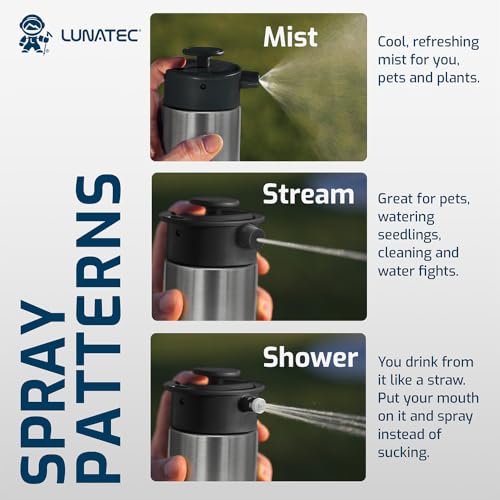 Lunatec® Mist, Shower & Hydration Spray Lid. 3-in-1 Cooling, Cleaning & Hyydration. Fits Hydro Flask®, Thermoflask®, Nalgene® & Takeya®. - style: Fits Hydroflask Thermoflask